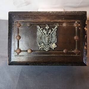Vintage Coat of Arms Men's Jewelry Box-Made in Japan